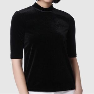 Envii Isabel Black Velvet High Neck Top